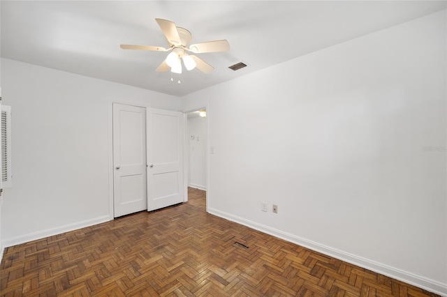 829 NE 15th Ave, Ocala, FL 34470 - spare room with visible vents, baseboards, and a ceiling fan