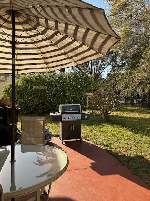 view of patio with area for grilling