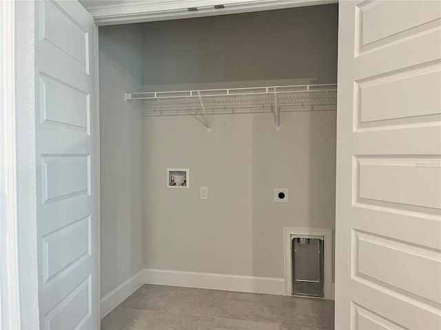 4498 SW 90th Lane Rd, Ocala, FL 34476 - washroom with hookup for a washing machine, baseboards, and electric dryer hookup