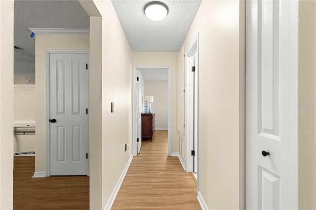 10980 SW 62nd Avenue Rd, Ocala, FL 34476 - hall with light wood finished floors, a textured ceiling, and baseboards