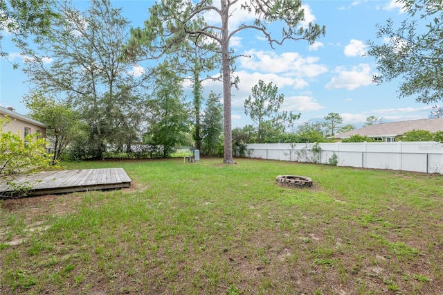 9 Hemlock Run, Ocala, FL 34472 - fenced backyard featuring a fire pit and a deck