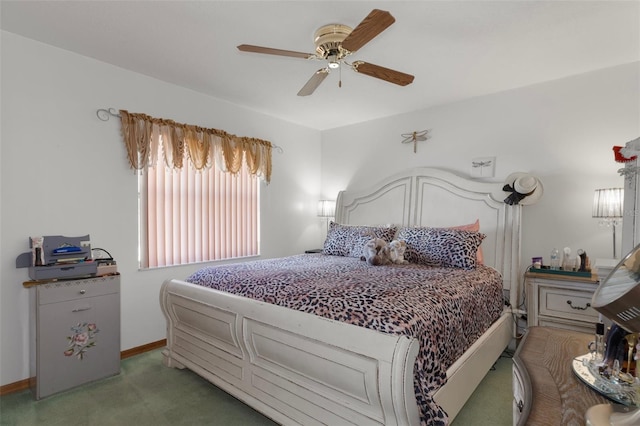 5557 N Sierra Ter, Beverly Hills, FL 34465 - bedroom featuring light carpet, ceiling fan, and baseboards