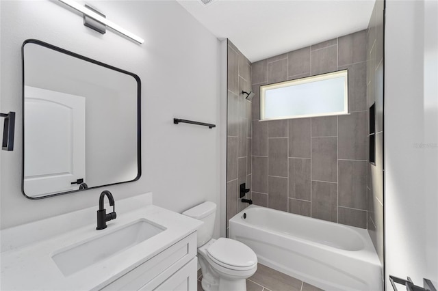 791 NE 150th Ave, Williston, FL 32696 - bathroom featuring tile patterned flooring, shower / washtub combination, toilet, and vanity