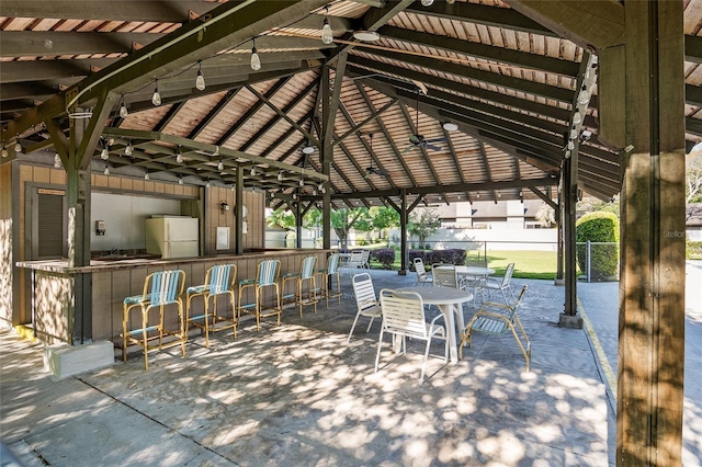 3870 NE 17th Street Cir, Ocala, FL 34470 - view of patio / terrace featuring a gazebo, outdoor dry bar, and fence