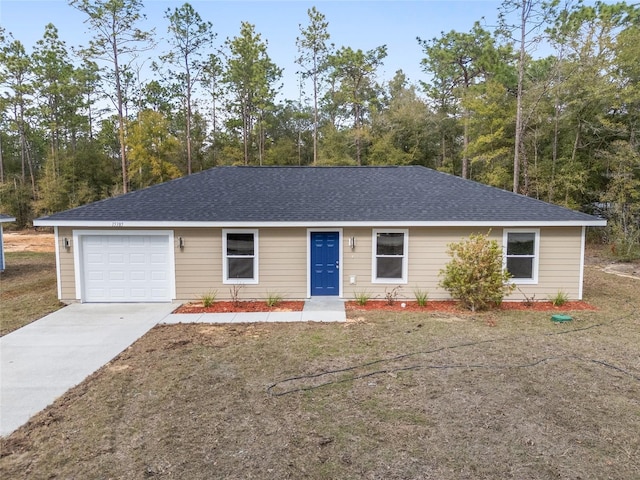 15954 SW 30th Ln, Ocala, FL 34481 - single story home with a garage, concrete driveway, and a shingled roof