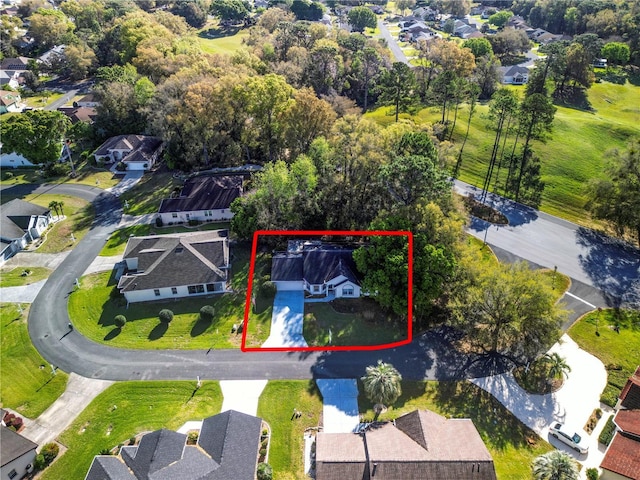 drone / aerial view with a residential view