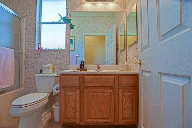 13968 SE 96th Cir, Summerfield, FL 34491 - full bathroom with toilet, a shower with door, and vanity
