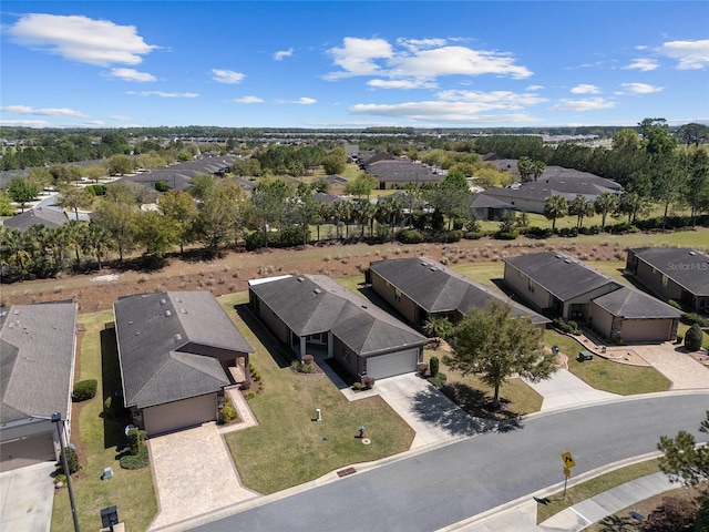 drone / aerial view with a residential view