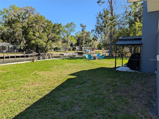 3713 N Suwanee Pt, Crystal River, FL 34428 - view of yard with a dock