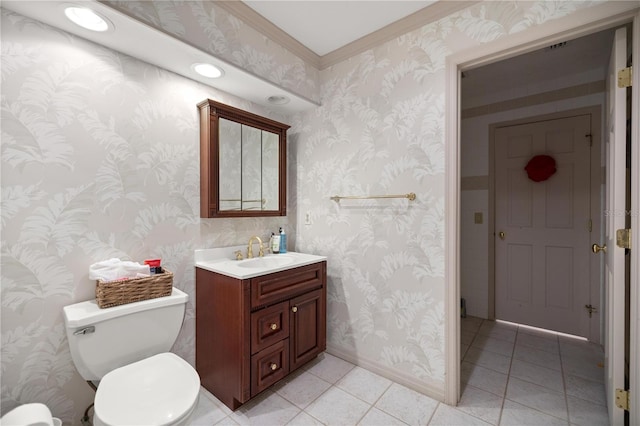 2130 SW 37th Street Rd, Ocala, FL 34471 - bathroom with tile patterned floors, vanity, and wallpapered walls