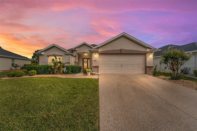 8837 SE 132nd Loop, Summerfield, FL 34491 - ranch-style home featuring a garage, driveway, stucco siding, and a yard
