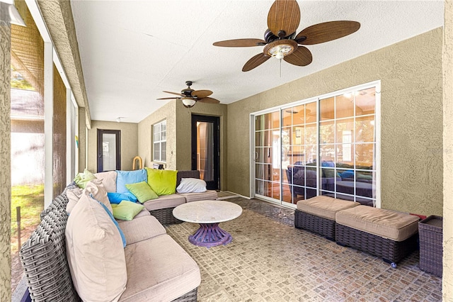 2922 SE 39th Pl, Ocala, FL 34480 - sunroom featuring a ceiling fan and an outdoor hangout area