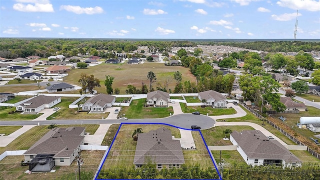 bird's eye view with a residential view