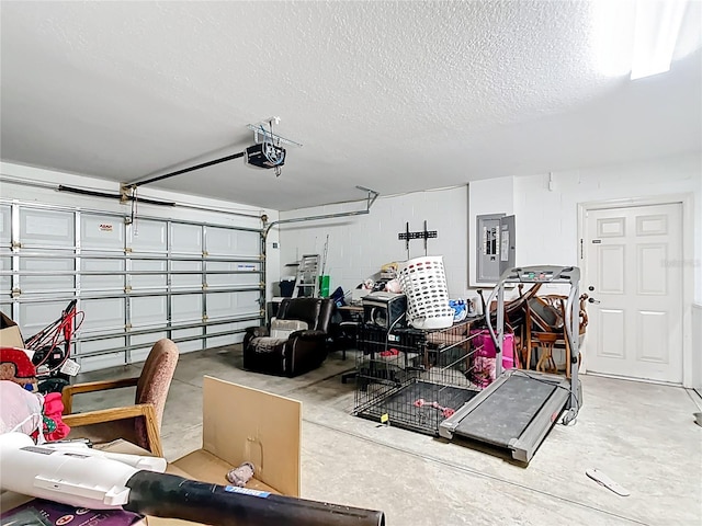 4575 SE 137th Pl, Summerfield, FL 34491 - garage with concrete block wall, a garage door opener, and electric panel
