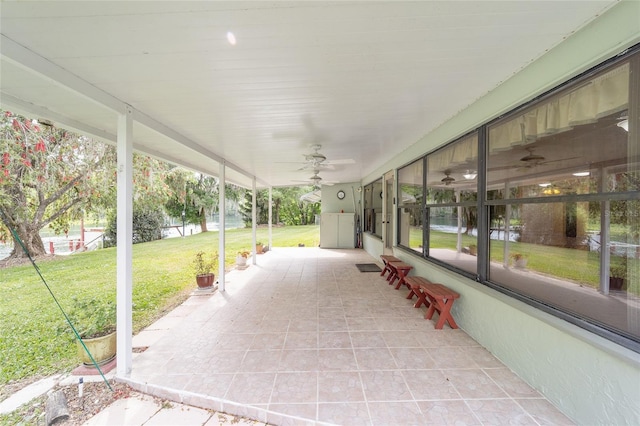 12180 Maple St, Dunnellon, FL 34432 - view of patio featuring a ceiling fan