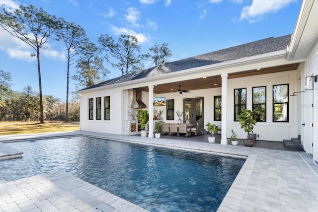 5024 N Tumblewood Dr, Crystal River, FL 34428 - pool with a ceiling fan and a patio