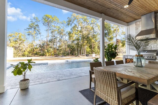 5024 N Tumblewood Dr, Crystal River, FL 34428 - view of patio / terrace with grilling area, outdoor dining space, and an outdoor pool