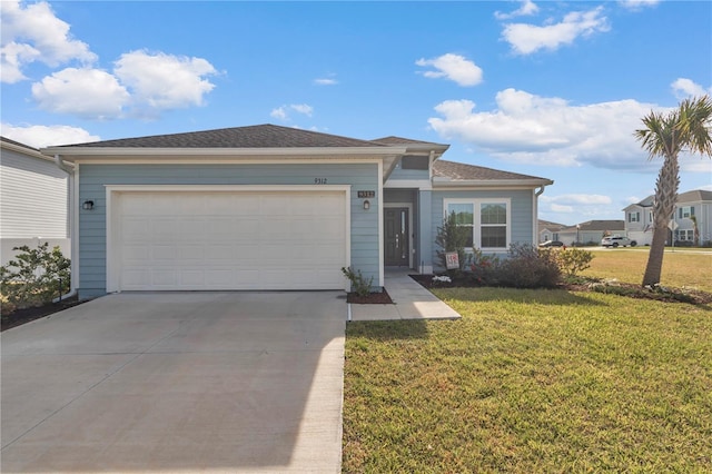 9312 SW 58th Cir, Ocala, FL 34476 - ranch-style house with concrete driveway, a front lawn, and a garage
