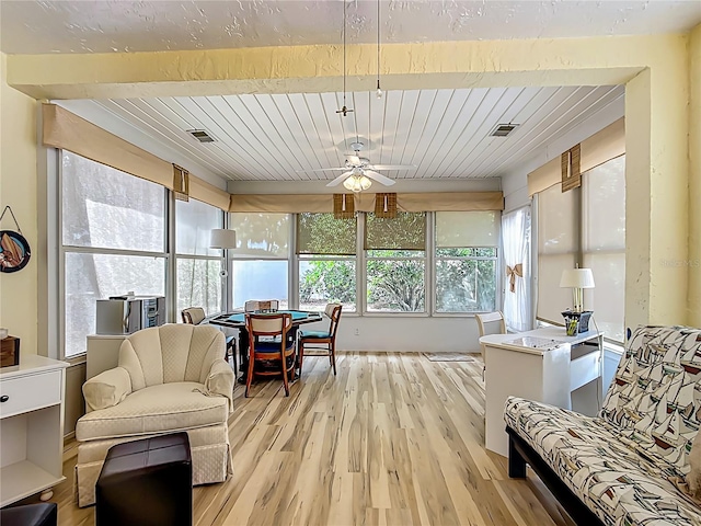 916 Cancun Ct, Lady Lake, FL 32159 - sunroom featuring visible vents, wood ceiling, and wood finished floors
