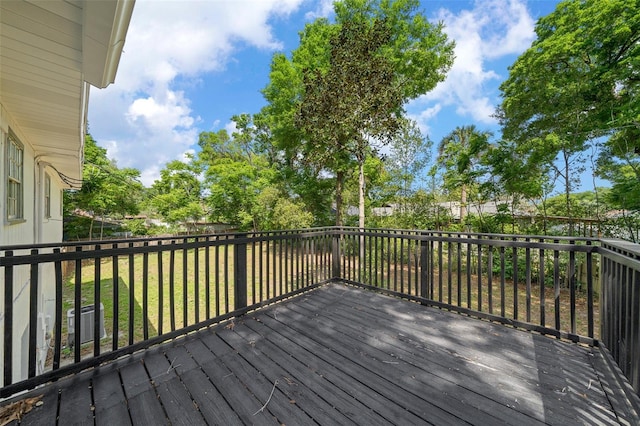 341 SE 53rd Ct, Ocala, FL 34480 - wooden deck with central AC unit and a lawn