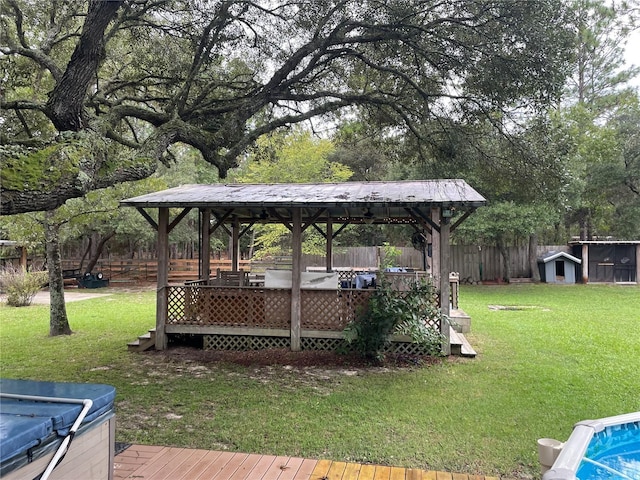 4540 W Sandy Hill St, Lecanto, FL 34461 - view of yard featuring a gazebo, a deck, and an outbuilding