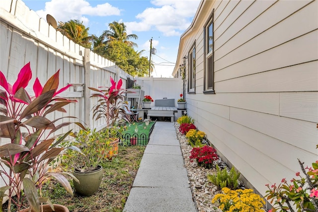 view of yard with fence