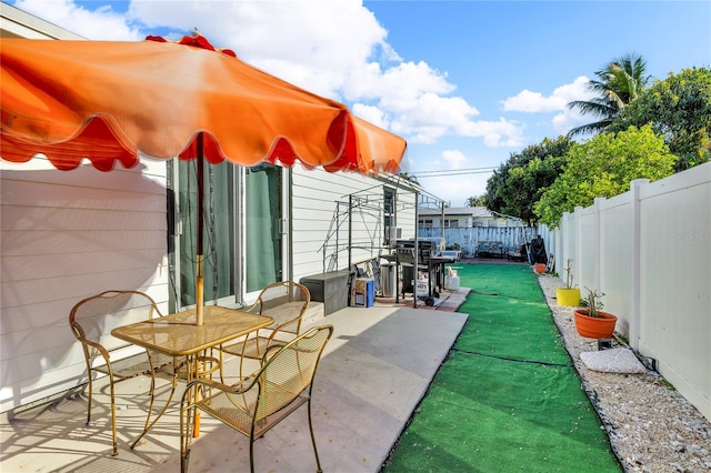 view of patio featuring a fenced backyard