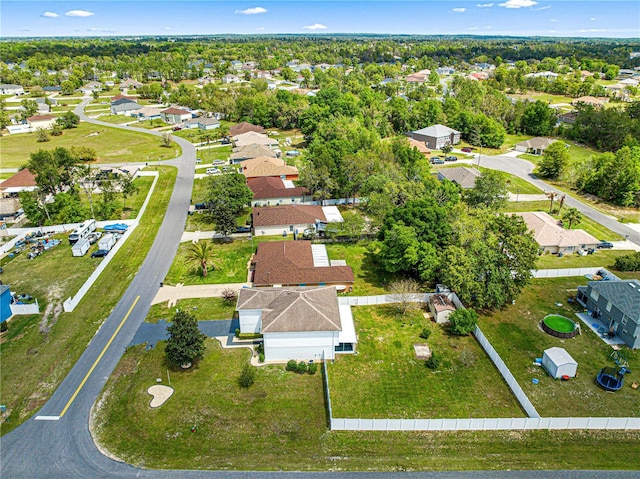 birds eye view of property with a residential view