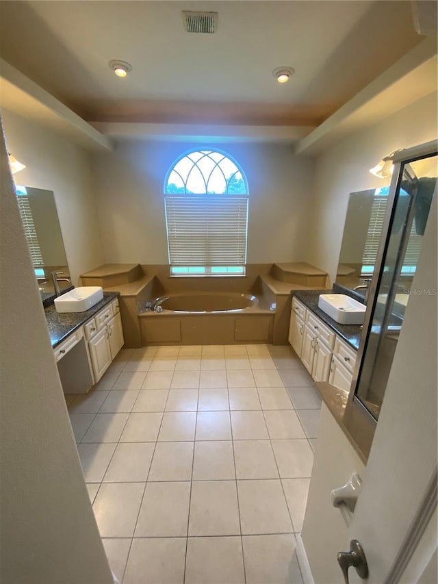 5323 SW 111th Lane Rd, Ocala, FL 34476 - bathroom with a bath, vanity, and tile patterned flooring