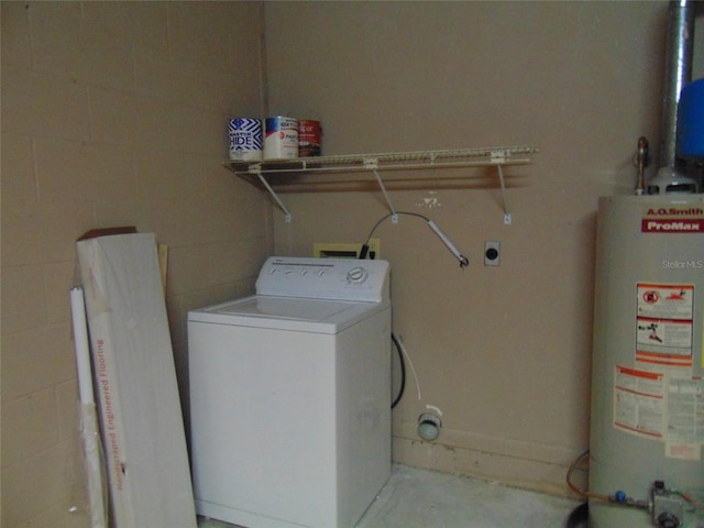 2046 SE 37th Court Cir, Ocala, FL 34471 - washroom with washer / clothes dryer and water heater