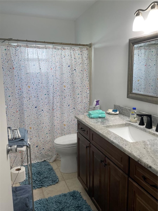 8533 SW 93rd Pl Unit A, Ocala, FL 34481 - bathroom with vanity, tile patterned floors, and curtained shower