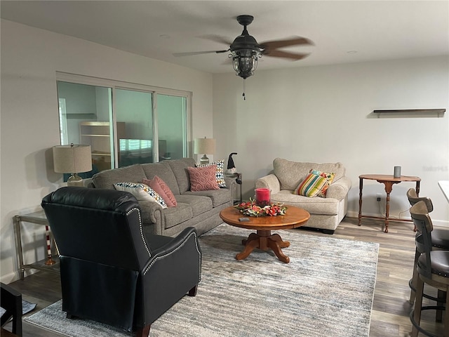 8533 SW 93rd Pl Unit A, Ocala, FL 34481 - living area featuring ceiling fan and wood finished floors