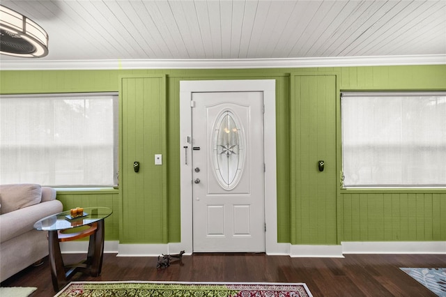 44 SE 9th Ter, Ocala, FL 34471 - foyer featuring dark wood finished floors, crown molding, and wooden ceiling