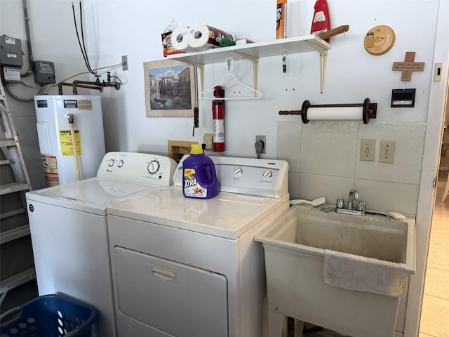 8665 SW 94th St Unit C, Ocala, FL 34481 - laundry area featuring gas water heater and independent washer and dryer