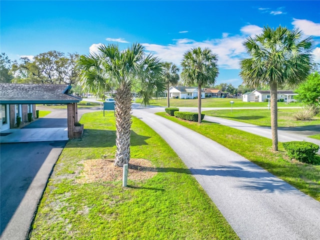 view of road featuring a residential view