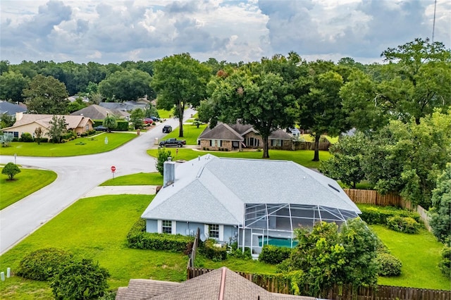 drone / aerial view with a residential view