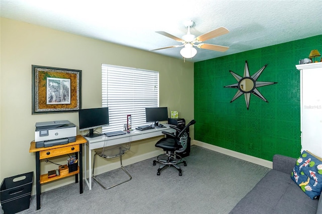 5770 SW 89th Pl, Ocala, FL 34476 - carpeted office space featuring baseboards and a ceiling fan