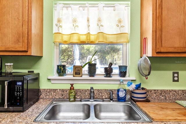 8570 N Discalfani Loop, Crystal River, FL 34428 - interior details with black microwave and a sink