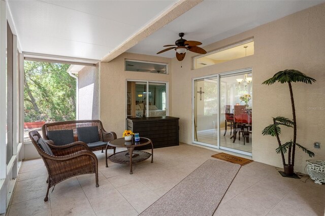 6 Statice Ct, Homosassa, FL 34446 - sunroom / solarium with a chandelier and tile patterned flooring