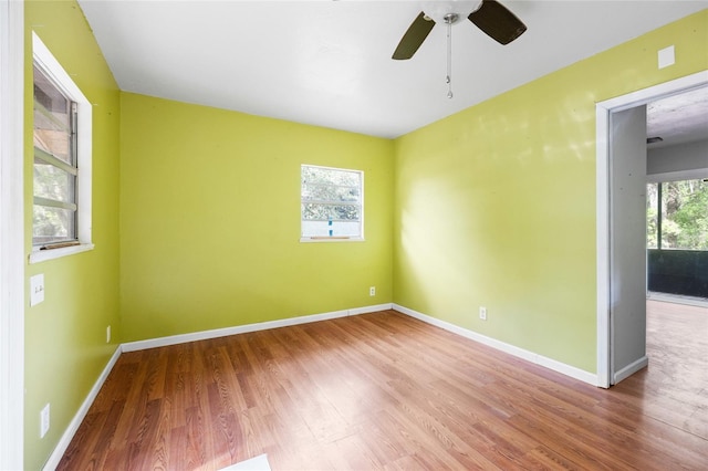 2780 County Road 575, Bushnell, FL 33513 - spare room featuring baseboards, ceiling fan, and wood finished floors