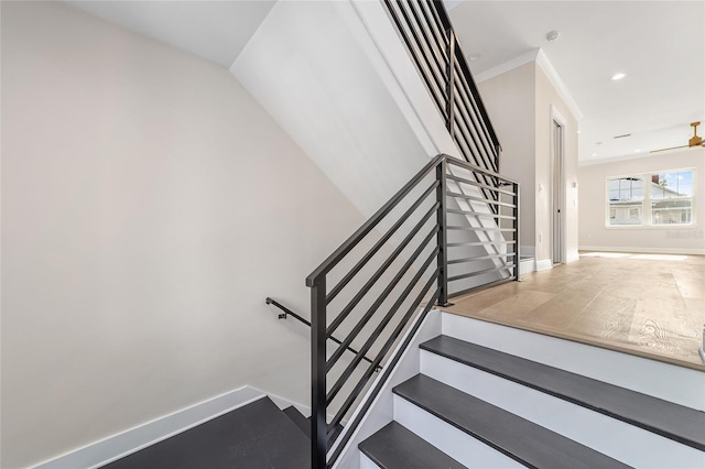 129 SE Watula Ave, Ocala, FL 34471 - stairs featuring recessed lighting and baseboards