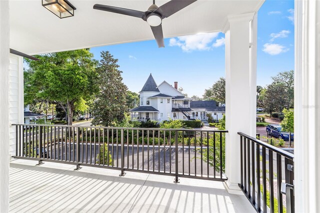 129 SE Watula Ave, Ocala, FL 34471 - balcony with a residential view and ceiling fan