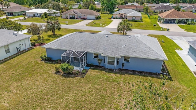 drone / aerial view with a residential view