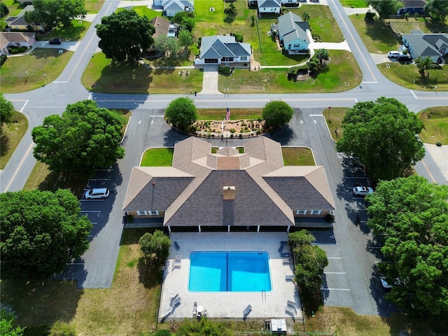 bird's eye view with a residential view