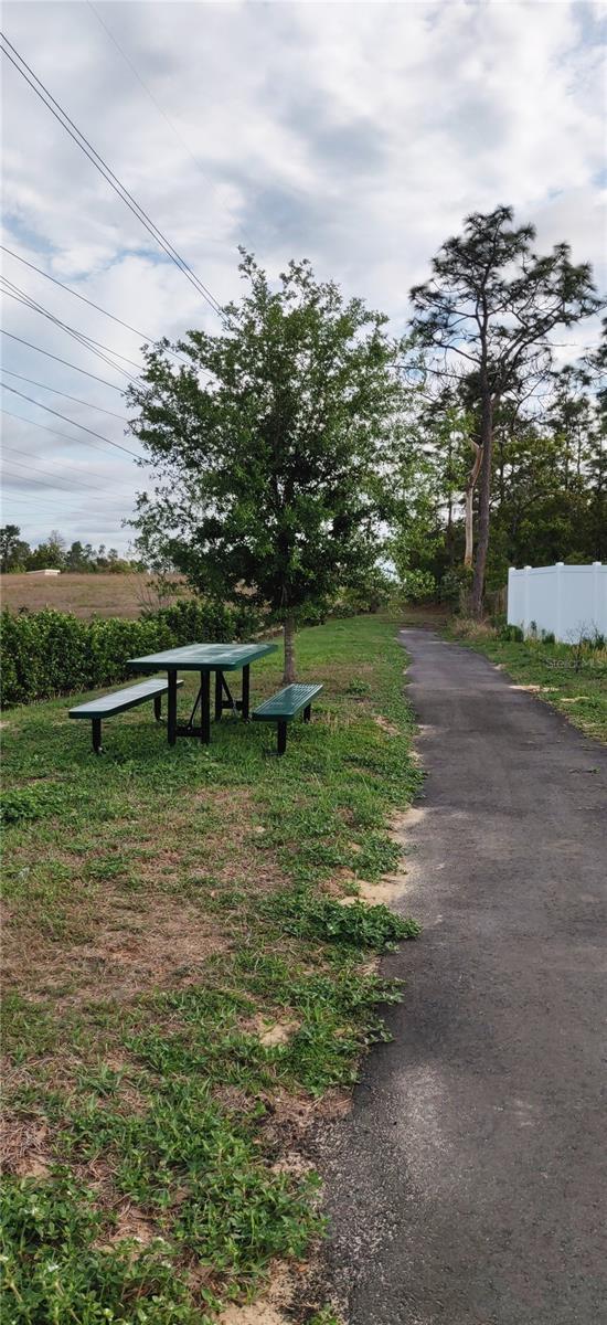 view of community featuring fence