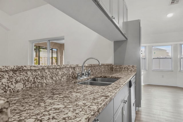 4246 NE 32nd Cir, Ocala, FL 34479 - kitchen with dishwasher, visible vents, a sink, and a healthy amount of sunlight