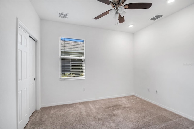 8546 SW 79th Ave, Ocala, FL 34476 - unfurnished bedroom with carpet, recessed lighting, baseboards, a closet, and ceiling fan