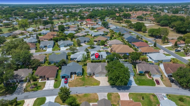 aerial view with a residential view