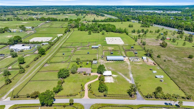 aerial view with a rural view