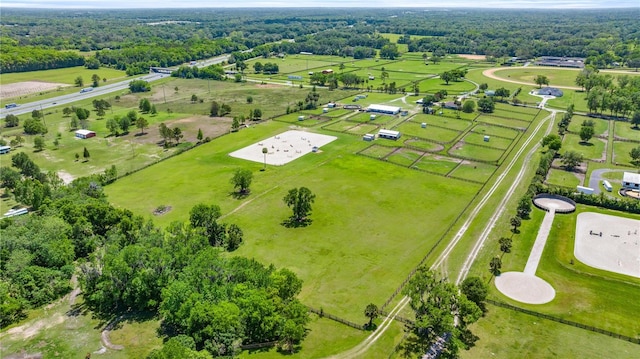 bird's eye view with a rural view